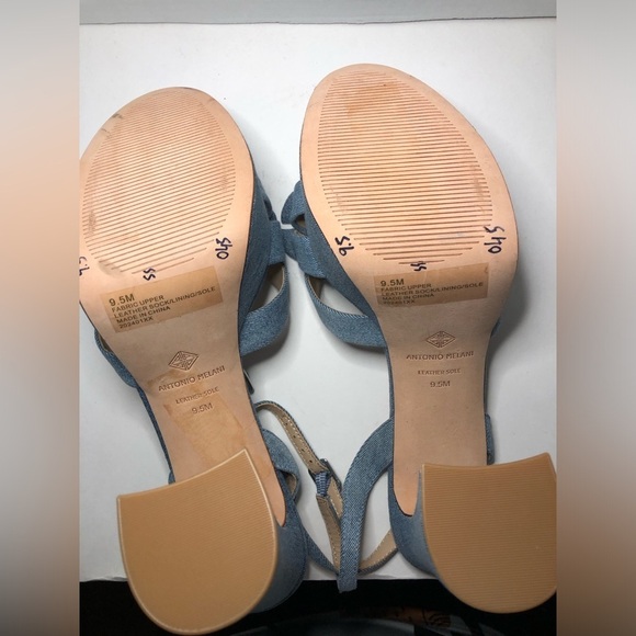 ANTONIO MELANI Denim Blue Platform Sandals NWOT size 9.5 - Picture 8 of 13